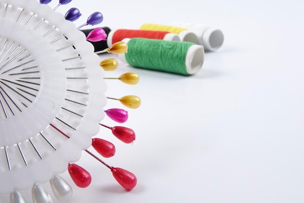 Assorted embroidery threads